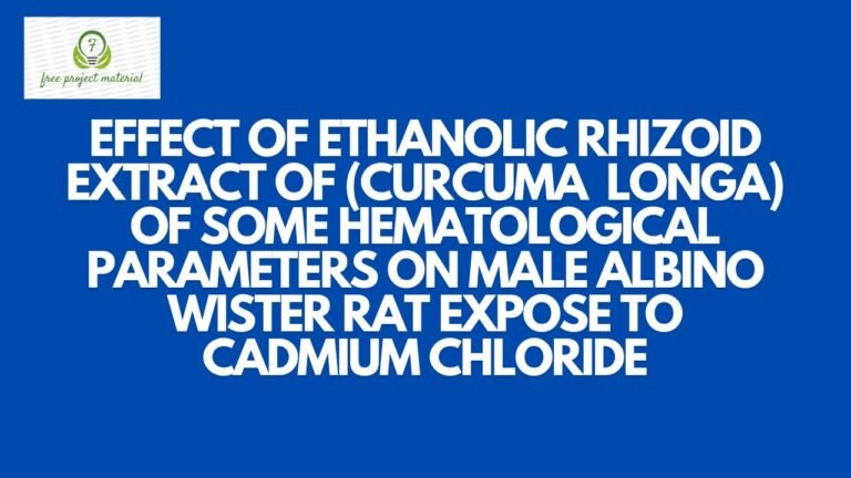 ETHANOLIC RHIZOID EXTRACT OF Curcuma longa OF SOME HEMATOLOGICAL PARAMETERS