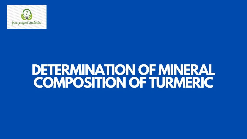 MINERAL COMPOSITION OF TURMERIC