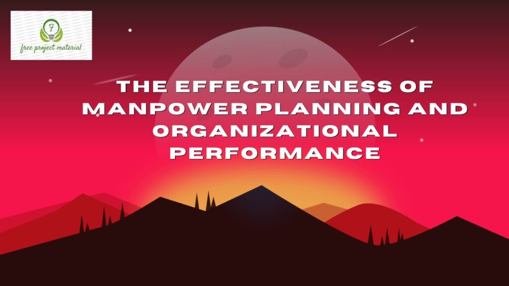 MANPOWER PLANNING AND ORGANIZATIONAL PERFORMANCE