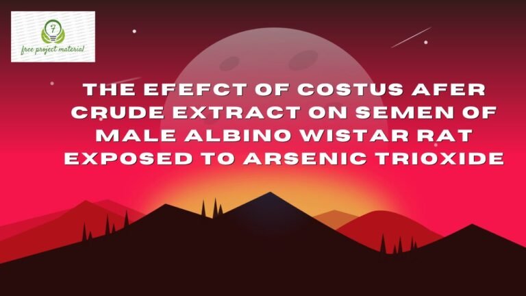 Costus afer CRUDE EXTRACT ON SEMEN