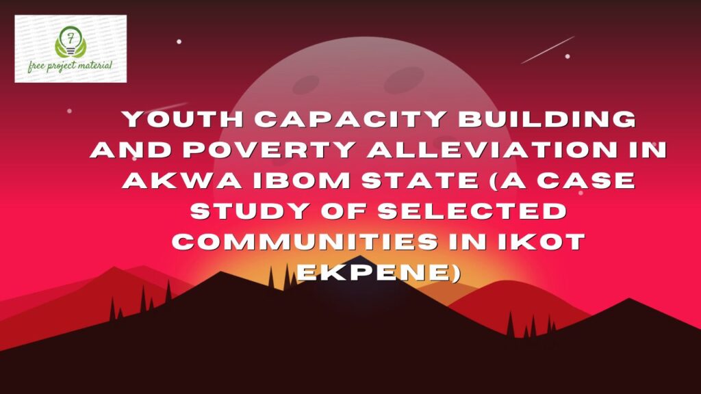 YOUTH CAPACITY BUILDING AND POVERTY ALLEVIATION