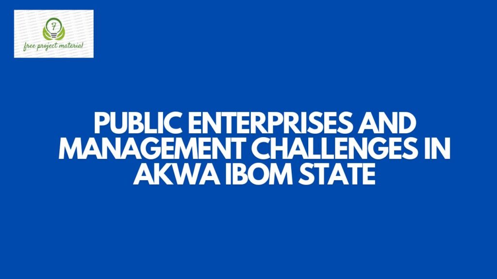 PUBLIC ENTERPRISES AND MANAGEMENT CHALLENGES