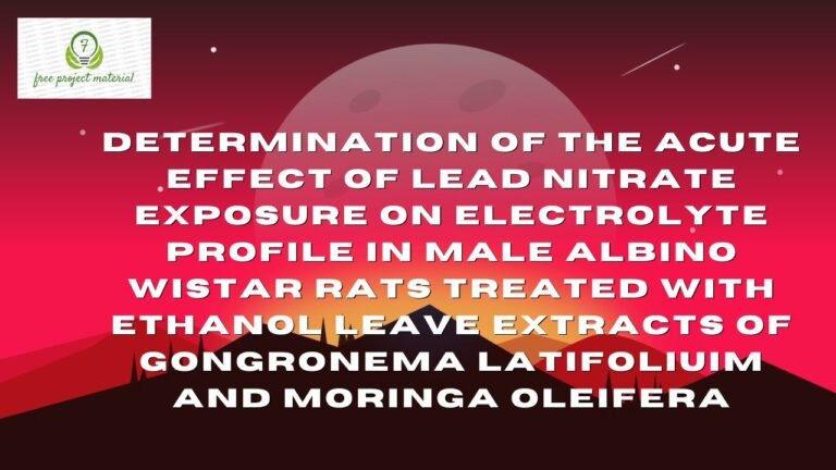 ACUTE EFFECT OF LEAD NITRATE EXPOSURE ON ELECTROLYTE PROFILE