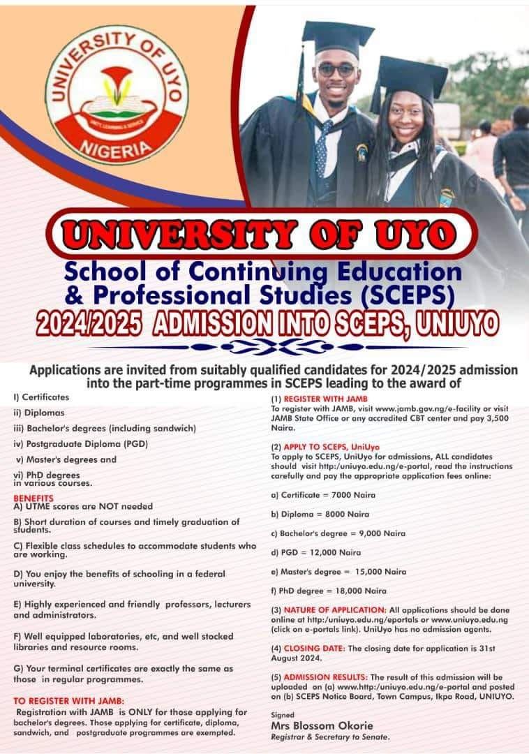 Uniuyo Part Time Degree Admission Form 2024 2025 And How To Apply