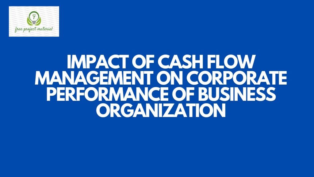 CASH FLOW MANAGEMENT